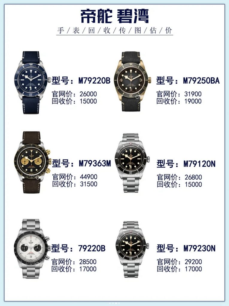 帝舵碧湾系列手表回收价格